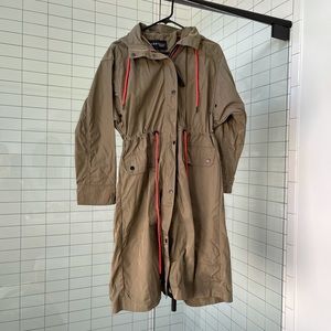 NWOT Nordstrom Bagatelle Sport Green Rain Jacket w Florescent pink details.